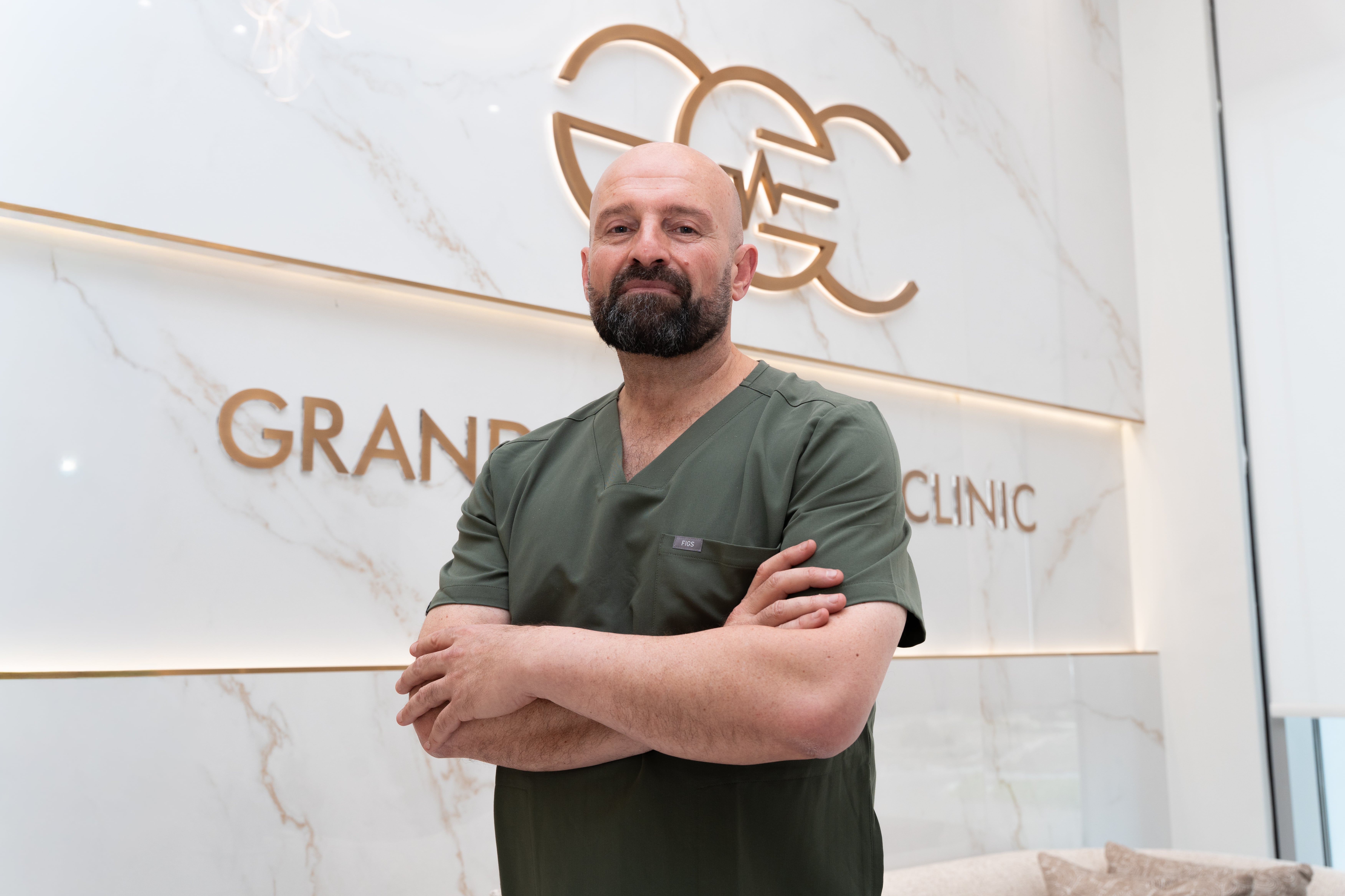 A woman is exercising